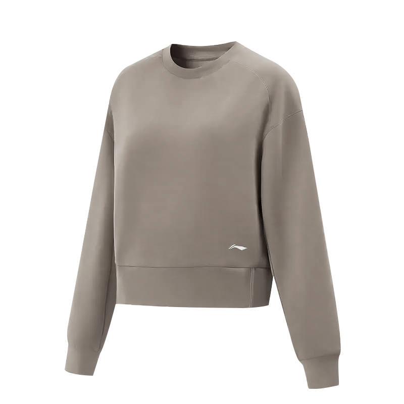 Li-Ning Li Ning Sweatshirts Women's Bamboo Umber Crew Neck Moderate Regular