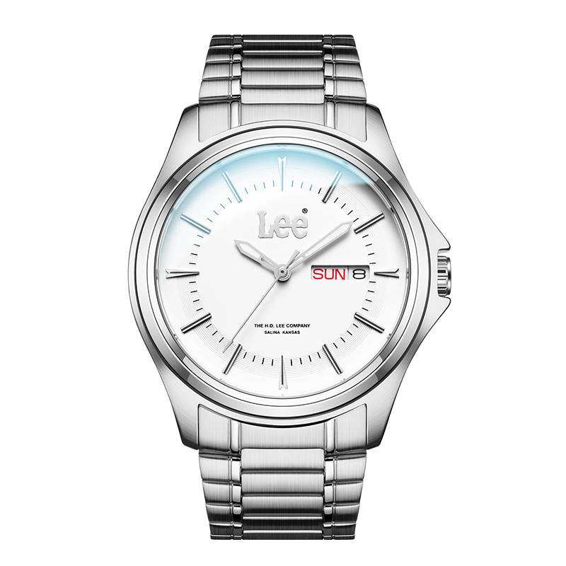 Lee Wrist Watches Quartz Movement Steel Strap 37mm White Dial Men's Watches