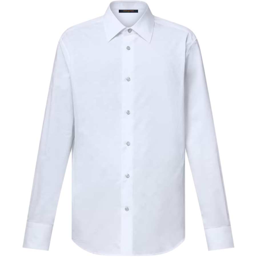 LOUIS VUITTON Shirts Men's White Pointed Collar Moderate