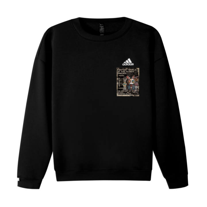 Adidas Adidas Sweatshirts Unisex Black Crew Neck Moderate Regular