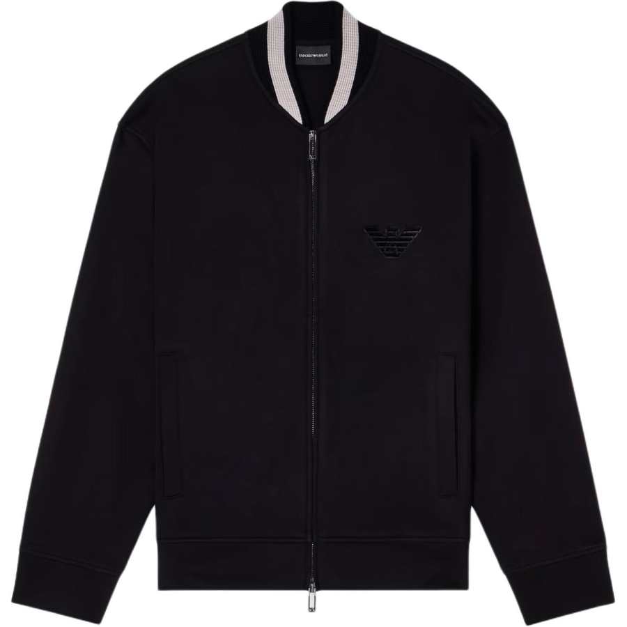 Emporio Armani Eagle-patch zip-up bomber jacket