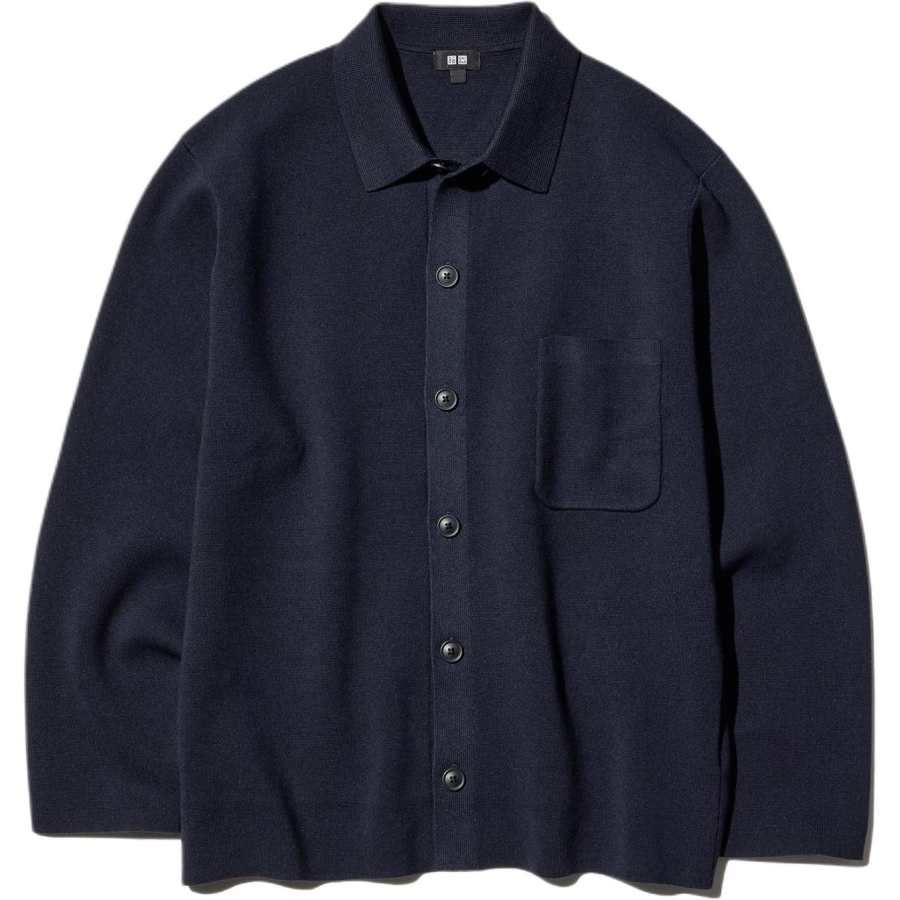 UNIQLO Jackets Men's Navy Blue Lapel Moderate Other
