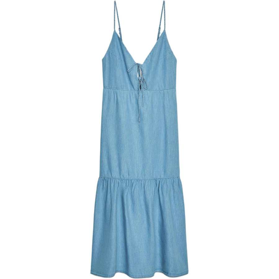 ZARA Slip Dresses Women's Light Blue V Neck Moderate