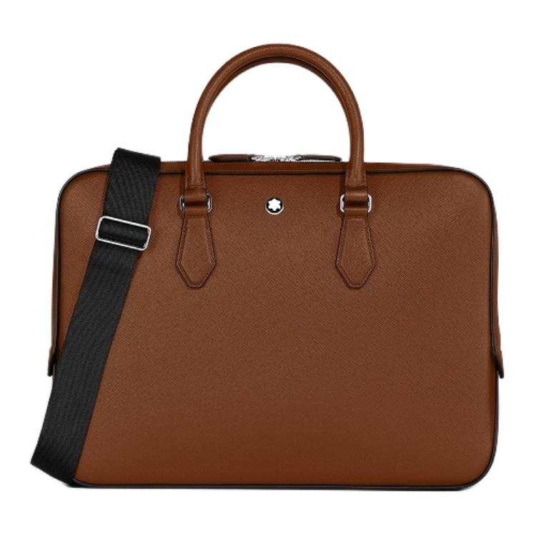 MONTBLANC MONTBLANC Leather Briefcase Men's Maple Leaf Brown