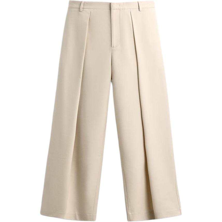 ZARA Casual Pants Men's Beige Moderate Wide Leg Pants