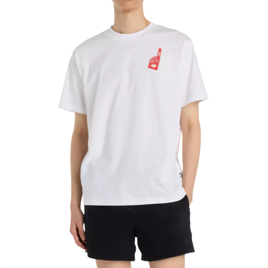 New Balance New Balance T Shirts Men's White Crew Neck Moderate