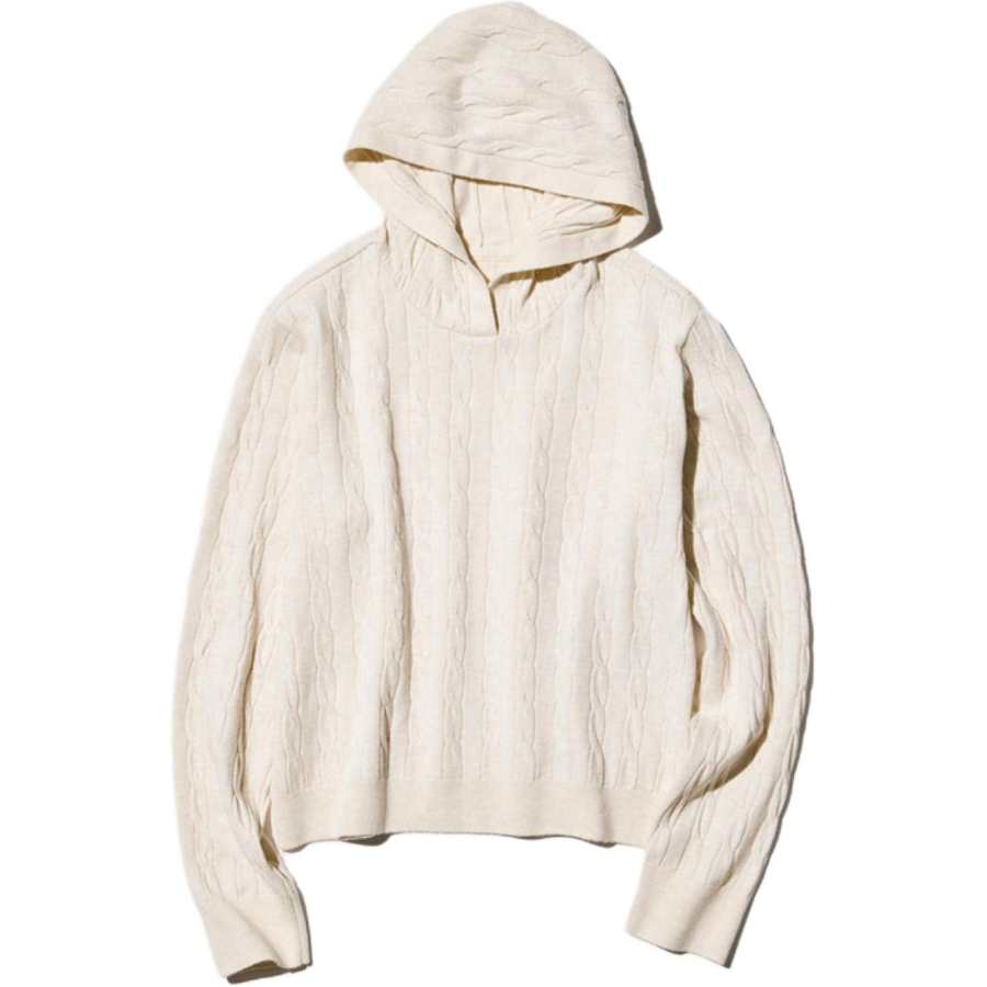 UNIQLO Sweatshirts Women's Ivory Hooded Moderate