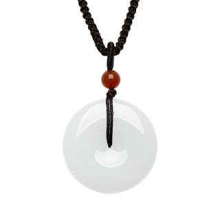 CHOW TAI SENG Necklaces Pale Greenish White Jade Unisex