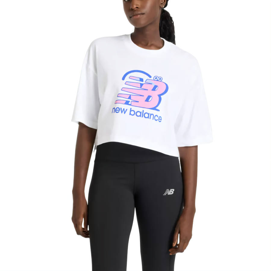 New Balance New Balance T Shirts Women's White Crew Neck Moderate