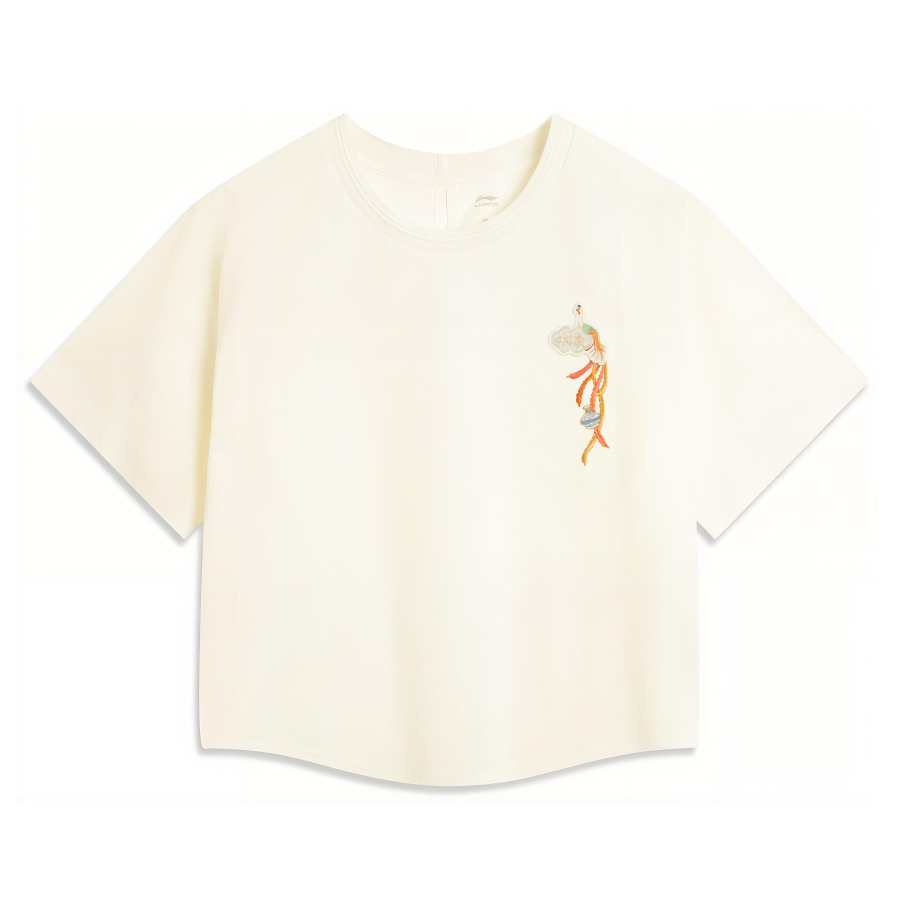 Li-Ning Li Ning x GUGONG,LIANMINGKUAN China Culture Collection T Shirt Women's Mother Of Pearl White