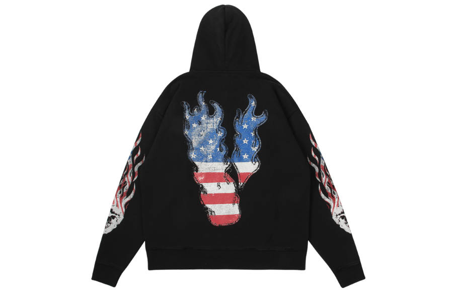 VLONE Sweatshirts Unisex Black Hooded Moderate Regular