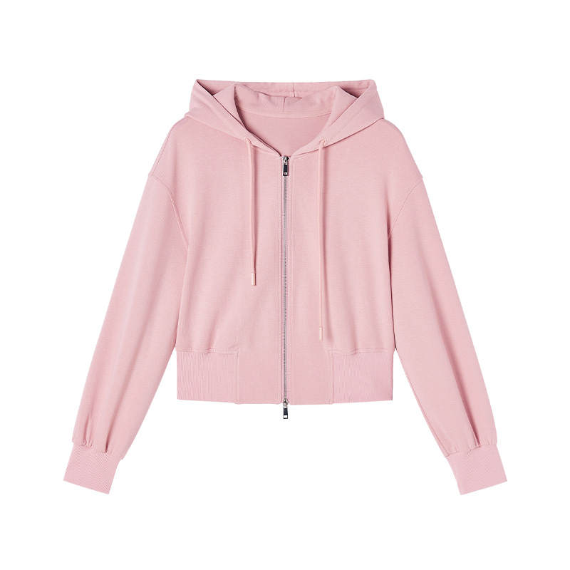XIANGYING Sweatshirts Women's Silver Peony Hooded Non Detachable Moderate