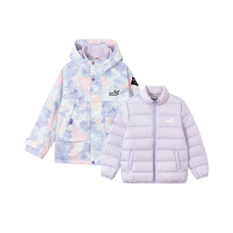 PUMA Windbreaker Jacket 2 Piece Set Purple Flower Color Unisex