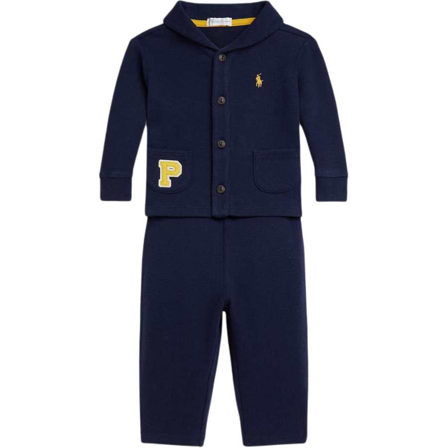 Polo Ralph Lauren Casual Sportswear FW25 Two Piece Set Dark Blue Infant And Toddler