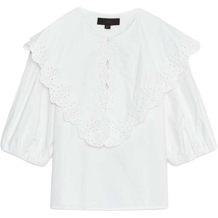 ZARA Shirts Women's White Lapel