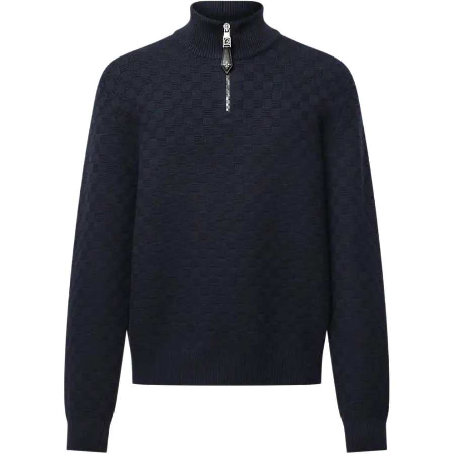 LOUIS VUITTON LOUIS VUITTON Cashmere Wool Blend Half Zip Pullover