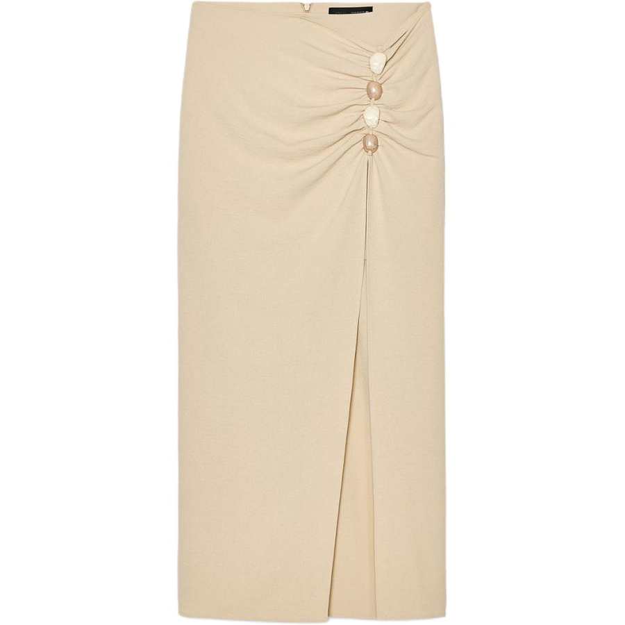 ZARA Casual Long Skirts Women's Sand Moderate Long Skirt