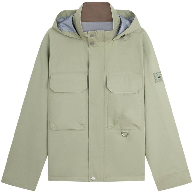 Tommy Hilfiger Jackets Men's Green L9A Hooded Moderate Workwear