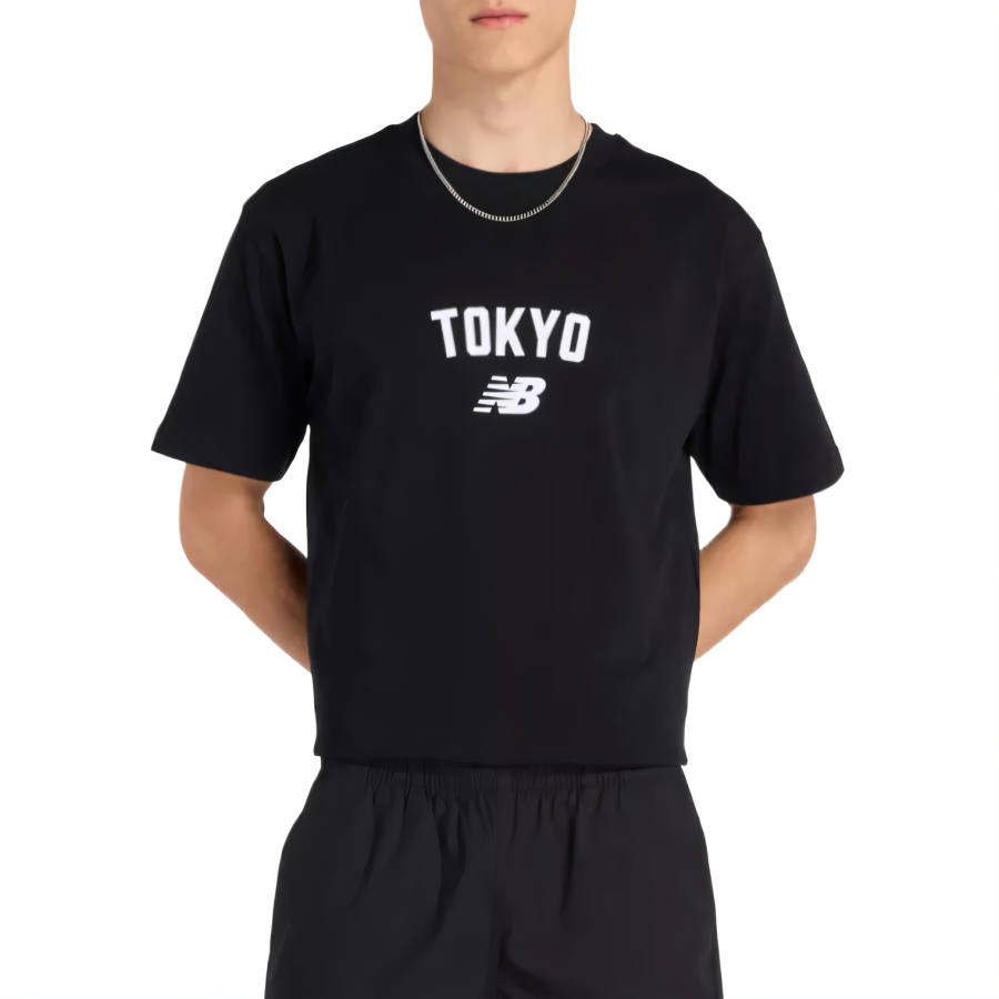 New Balance New Balance T Shirts Men's Black Crew Neck Moderate
