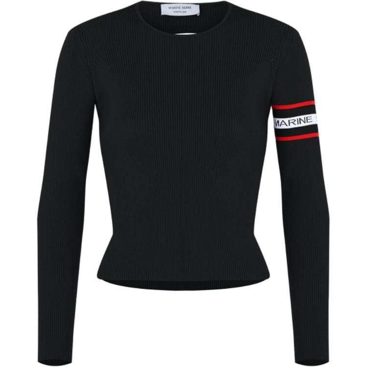 Marine Serre Knitwear Women's Black Crew Neck Moderate