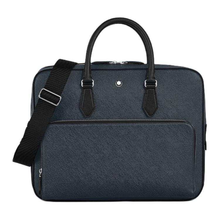 MONTBLANC MONTBLANC Leather Briefcase Medium Men's Ink Blue