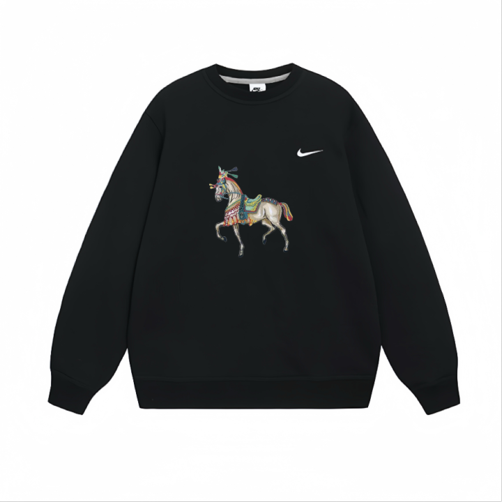 Nike Nike Dri Fit Sweatshirts Unisex Black Crew Neck Moderate Regular