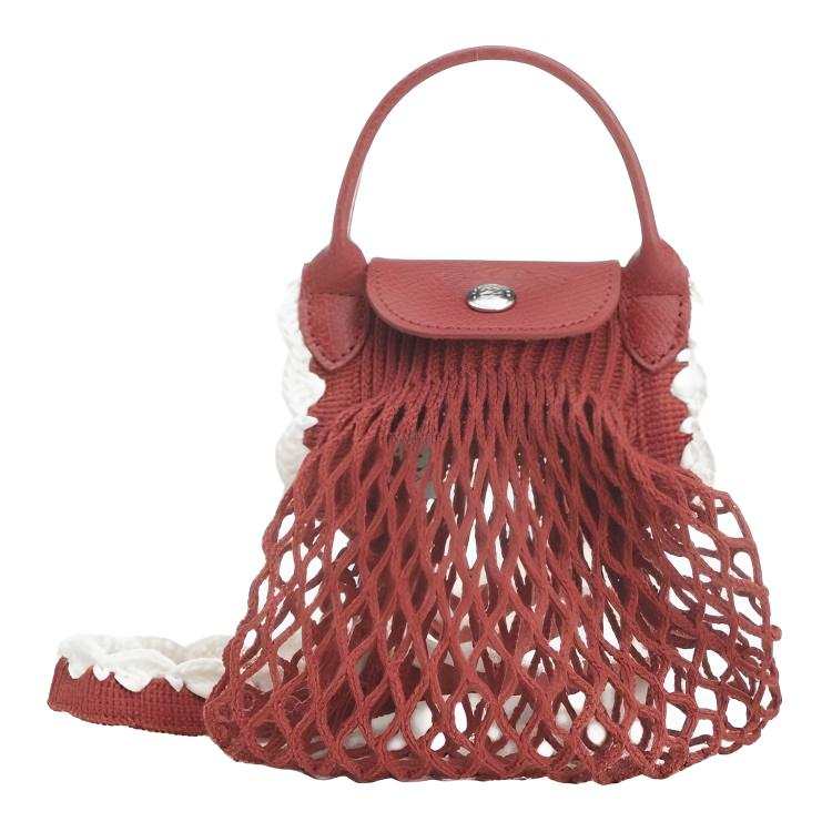 LONGCHAMP Le Pliage Collection Cotton Crossbody Bag Mini Women's Red