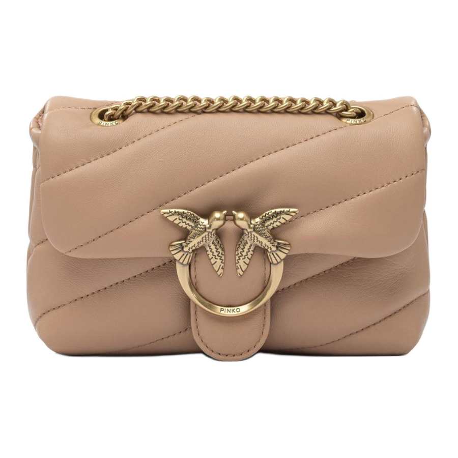 PINKO Sheepskin Crossbody Bags Women's Light Pink
