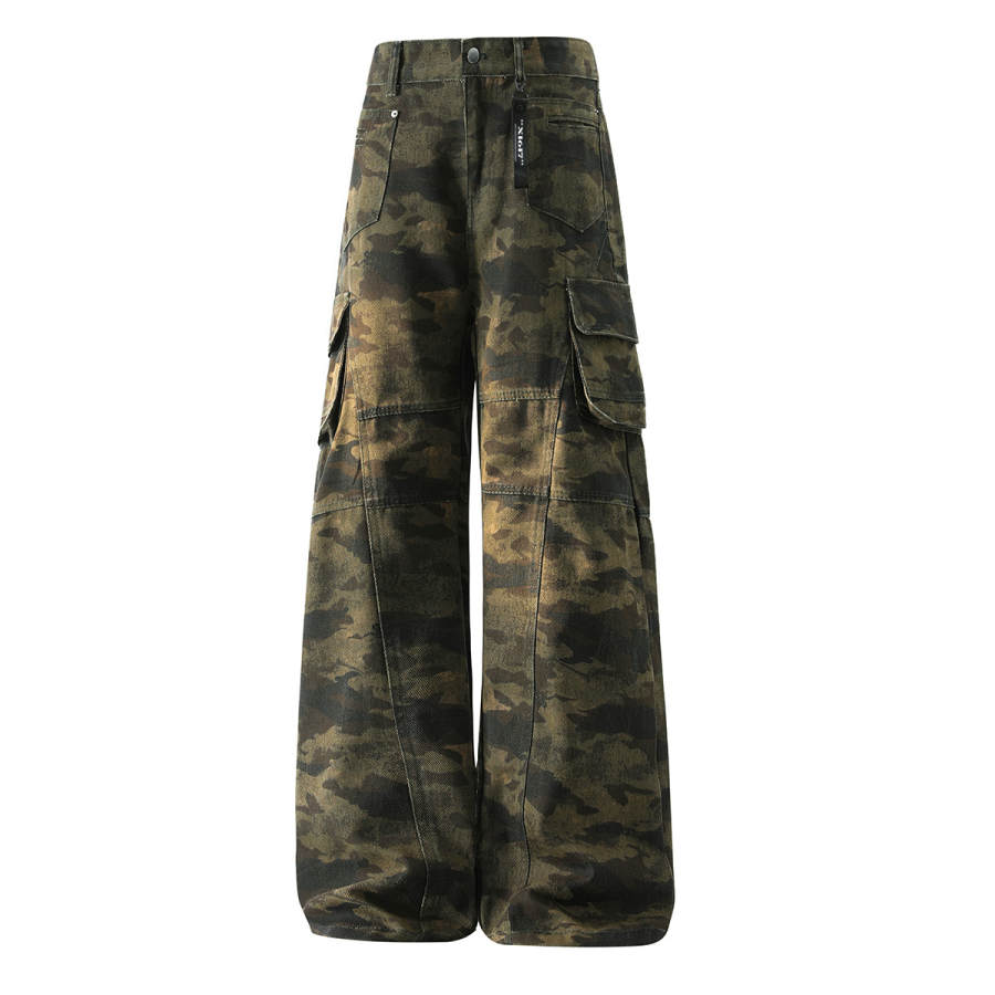 X1617 Casual Pants Unisex Camouflage Pants Moderate Straight Fit Pants