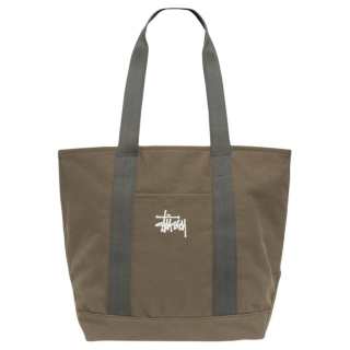 Stussy Cotton Tote Bag, Shopping Bag, Shoulder Bag Extra Large Men's Green