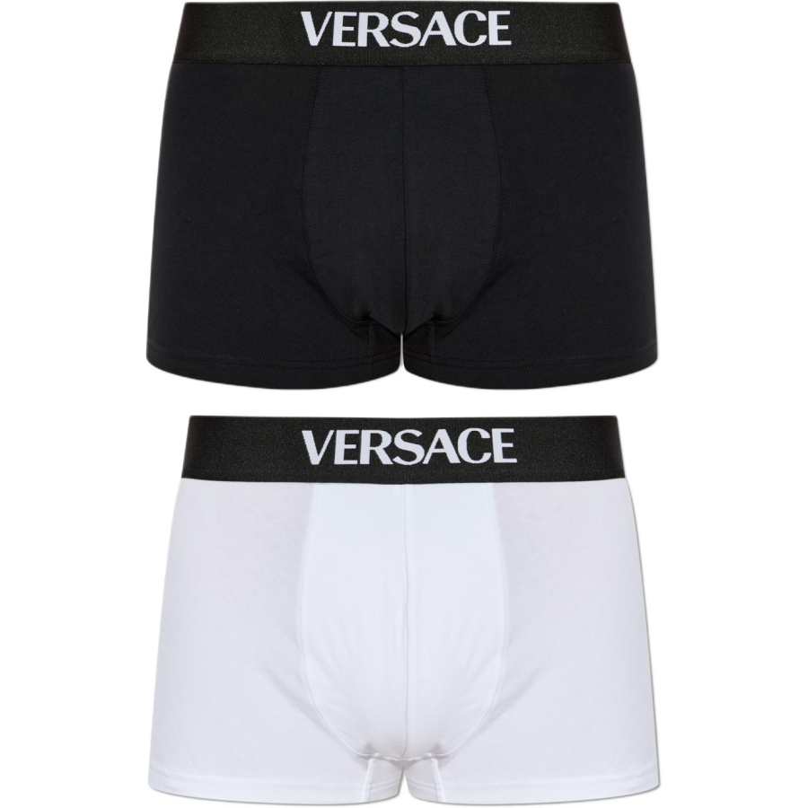 VERSACE VERSACE Logo Intarsia Pack Of Two Boxers