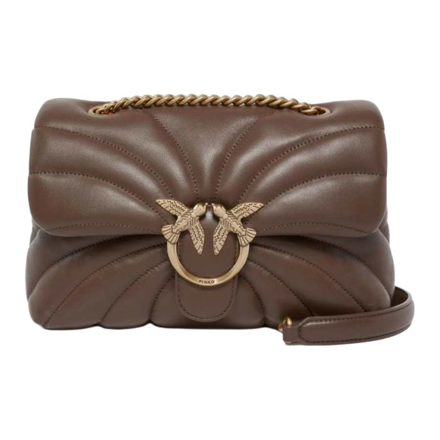 PINKO Sheepskin Crossbody Bag, Shoulder Bag Regular Large Size Women's Brown