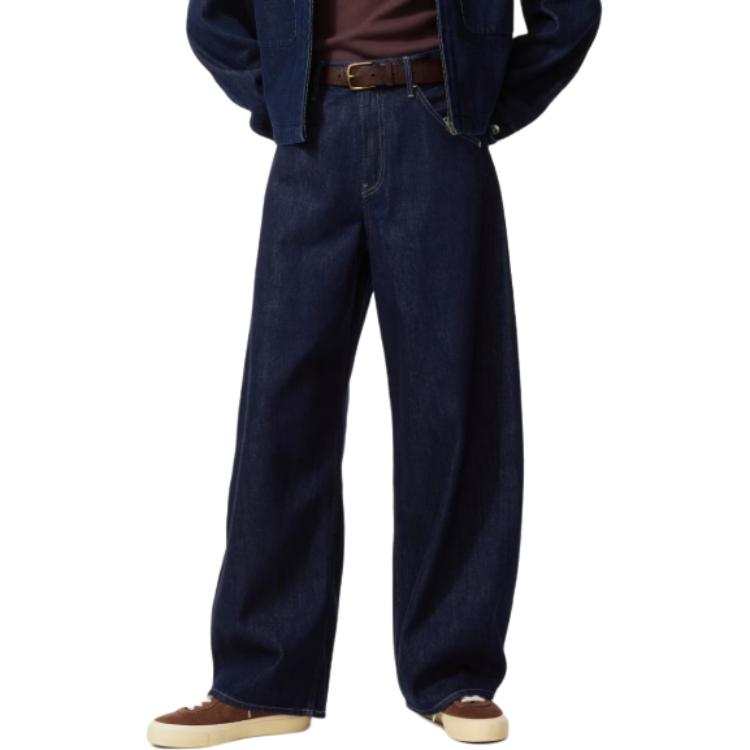 UNIQLO Jeans Unisex Navy Blue Moderate Scimitar Pants
