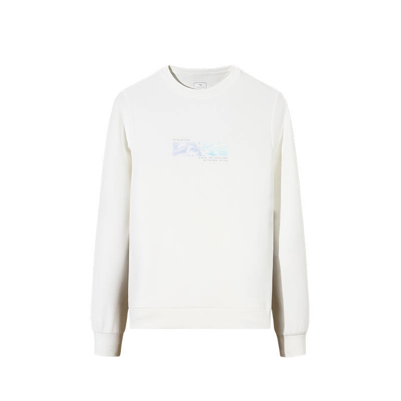 ANTA Sweatshirts Women's Papyrus White Crew Neck Moderate Regular