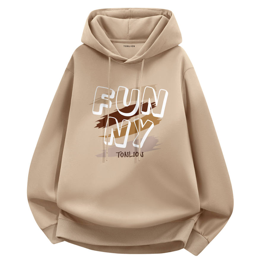 Tonlion Sweatshirts Unisex Hooded Moderate Regular