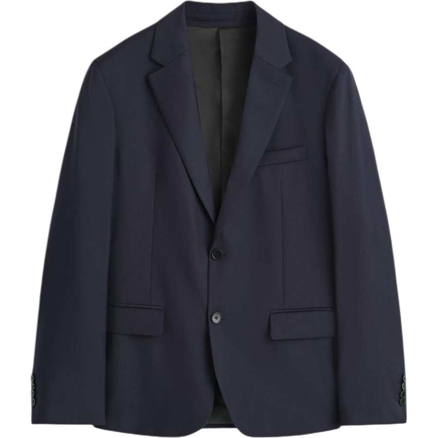 COS Business Suits Men's Navy Blue Suit Collar Moderate Business Suit