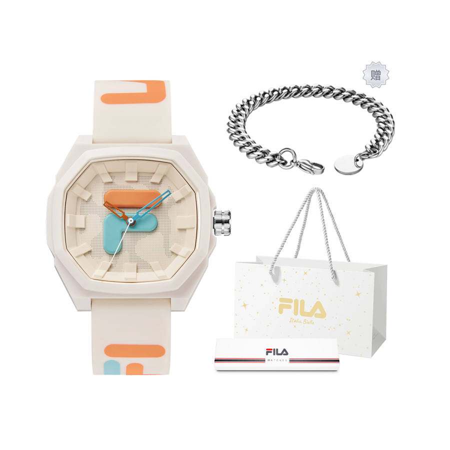 FILA DOPAMINE Wrist Watches Quartz Movement Silicone Strap White Dial Unisex