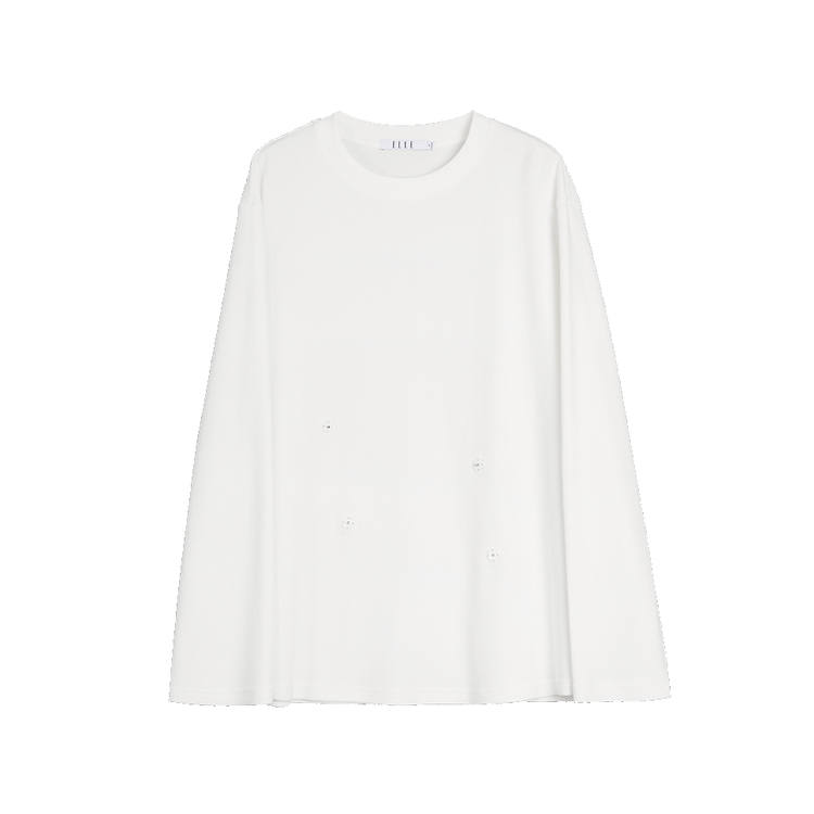 ELLE T Shirts Women's Crew Neck Thin Straight Fit