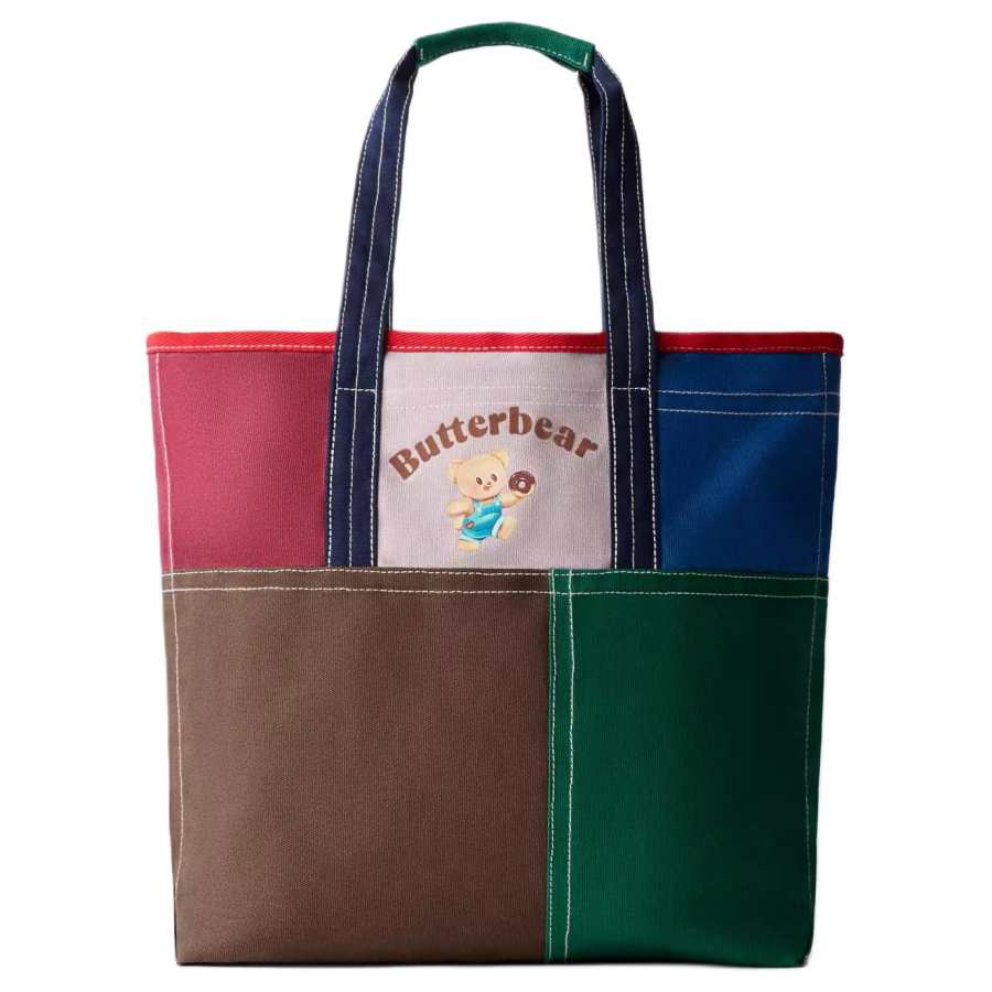 ZARA Yellow Butter Bear, Collaboration Cotton Tote, Handbag Women's Multicolor