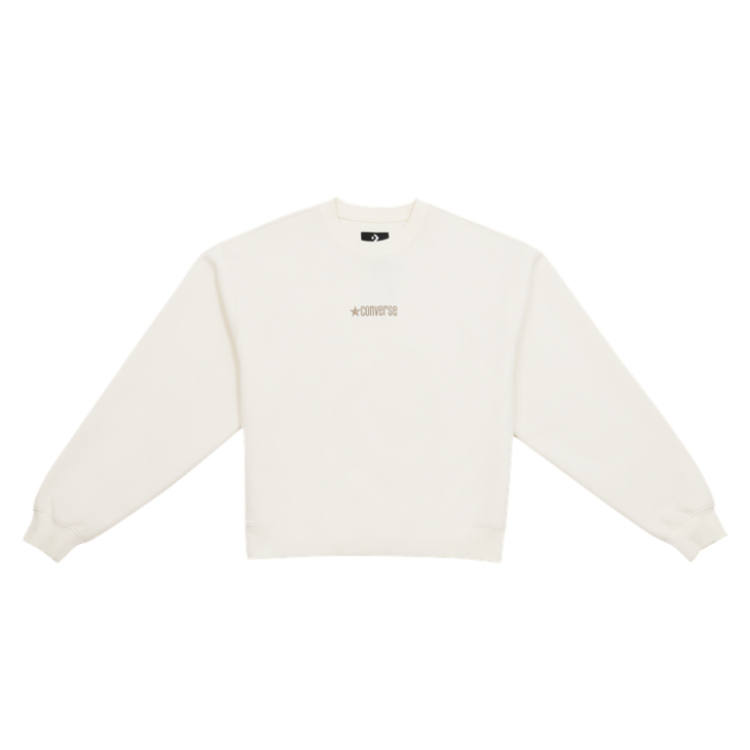 Converse Sweatshirts Women's White Crew Neck Moderate