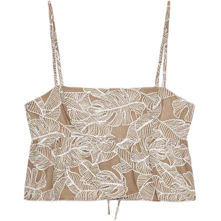 ZARA Camisoles Women's Beige/Brown Yellow Moderate Other