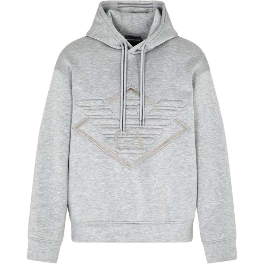 EMPORIO ARMANI Logo Embroidered Drawstring Hoodie