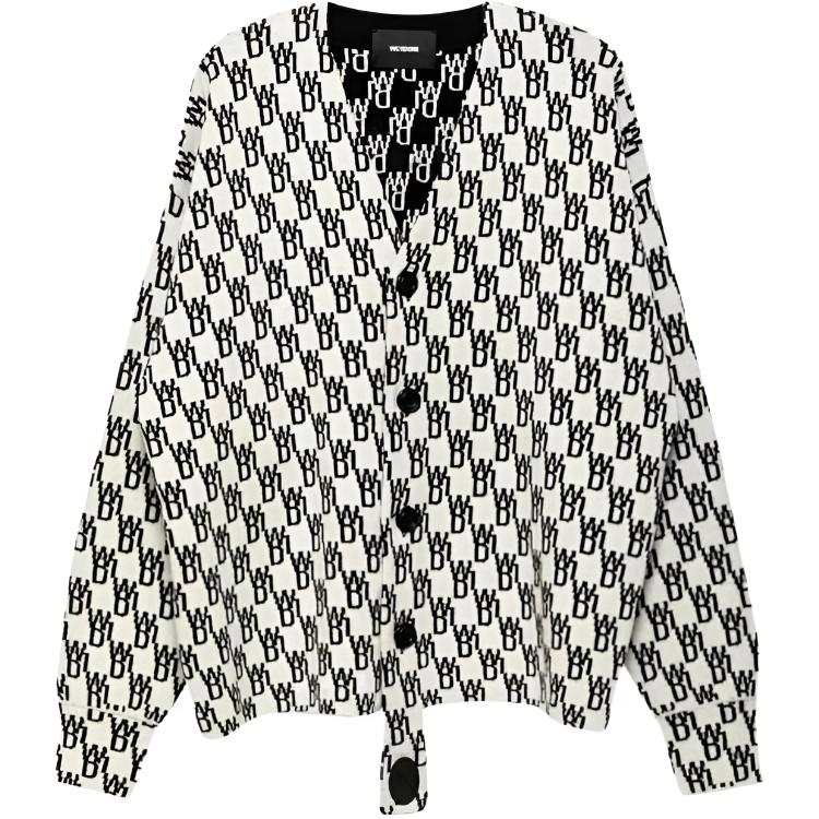 WE11DONE WE11DONE Logo-knit Button-up Cardigan