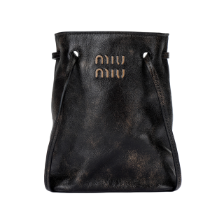 MIU MIU Nappa Leather Mini Bucket Bag Shoulder Bag Women's Brown