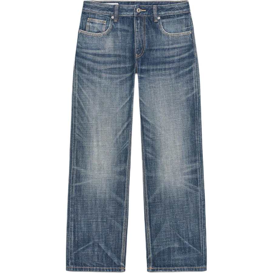 ZARA Trf Jeans Women's Sea Blue Moderate Straight Fit Pants
