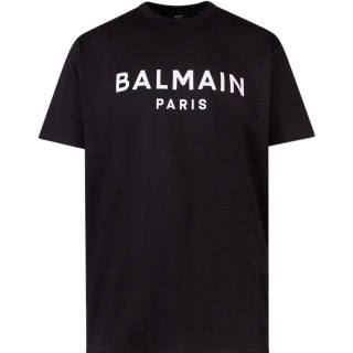BALMAIN Logo Printed Crewneck T Shirt