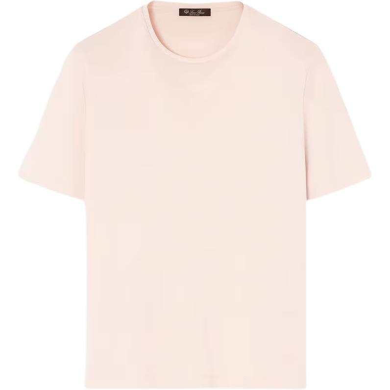 Loro Piana T Shirts Men's Pink Crew Neck Moderate Straight Fit