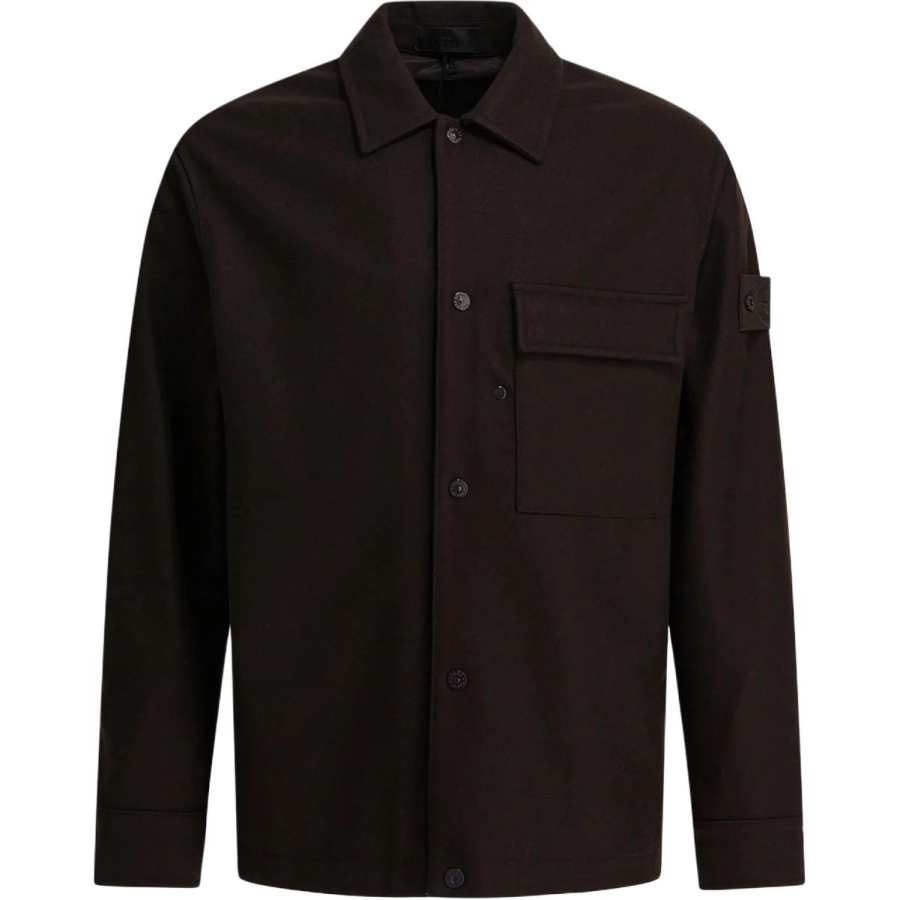 STONE ISLAND Long Sleeved Straight Hem Shirt