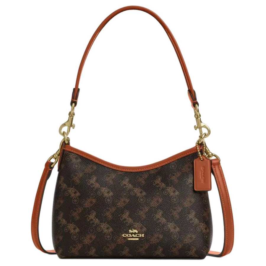 COACH Laurel Artificial Leather Handbag, Shoulder Bag Small Women's Dark Brown