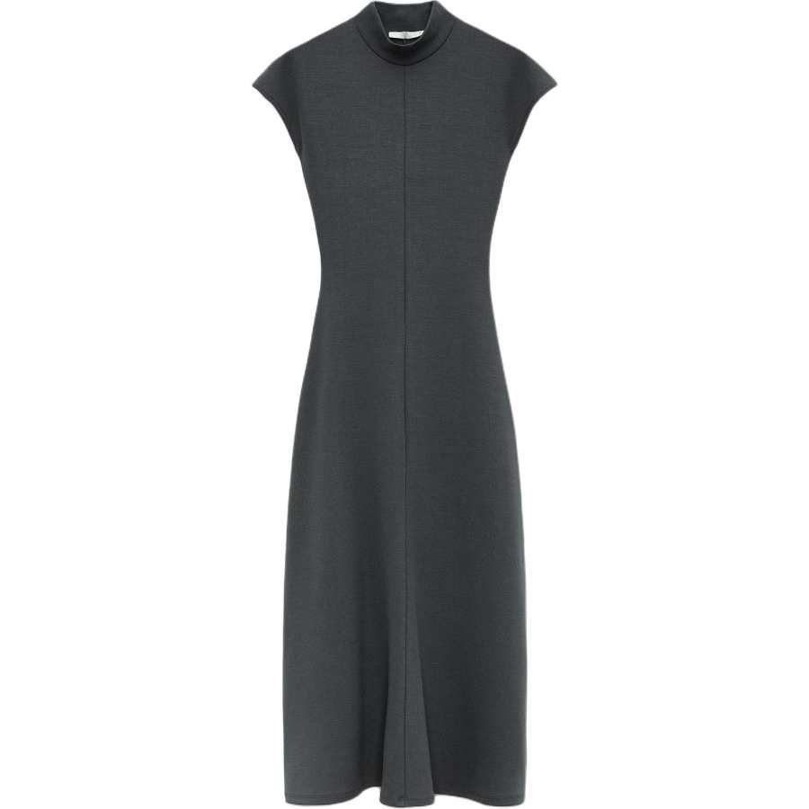 ZARA Sleeveless Dresses Women's Blue Gray Half Turtleneck Moderate Mid Length